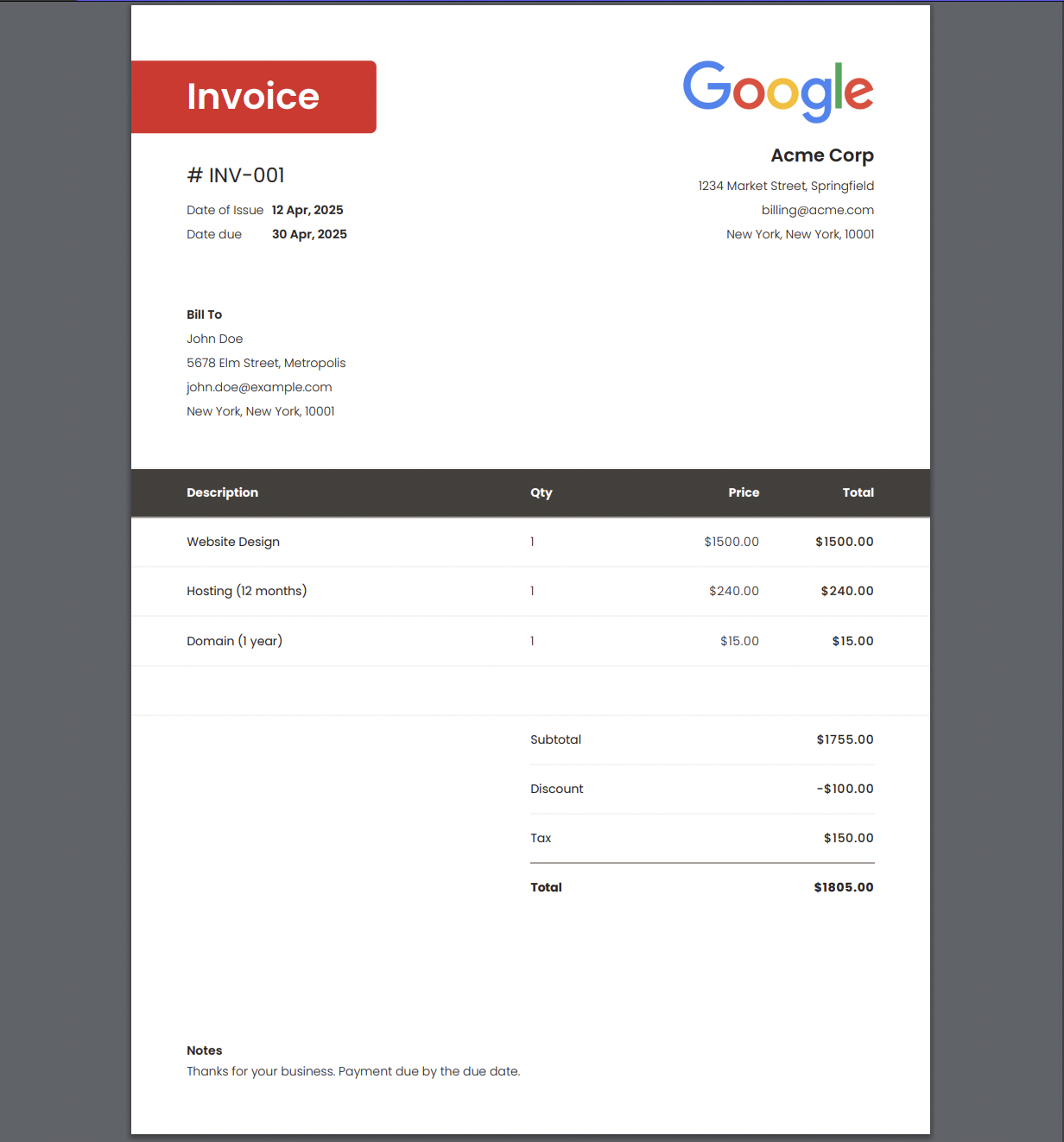 Invoice